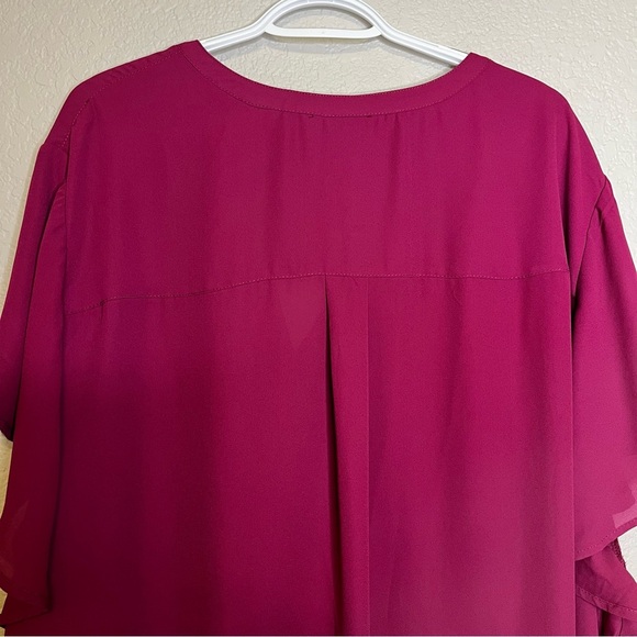 Torrid Harper Berry Color Women's Flutter Sleeve Blouse Size 6 (6X) - Picture 12 of 15